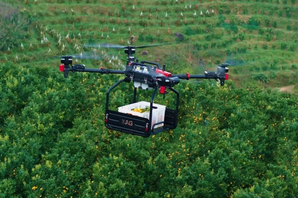 Dron de carga pesada XAG P150 MAX con eslinga RevoSling de hasta 80 kg